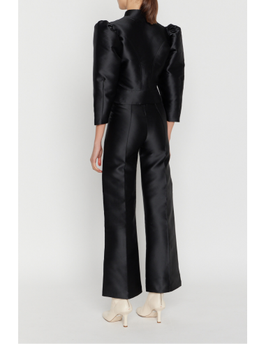 Black Satin Flared Pants 2023