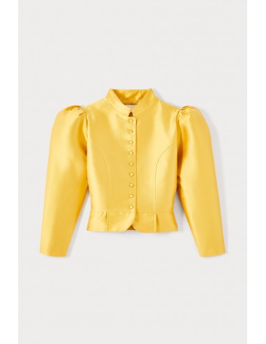 YELLOW Satin Puff Sleeve Jacket 50-70% off 