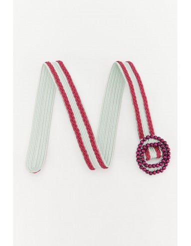 FUCHSIA & LIGHT BLUE PEARLS & PASSEMENTERIE BELT Voir les baskets