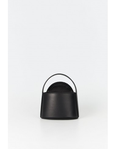 BLACK Mini Leather Handle Bag with Passementerie Details basket pas cher