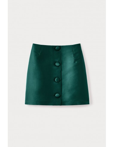 FOREST Satin Mini Skirt with buttons soldes